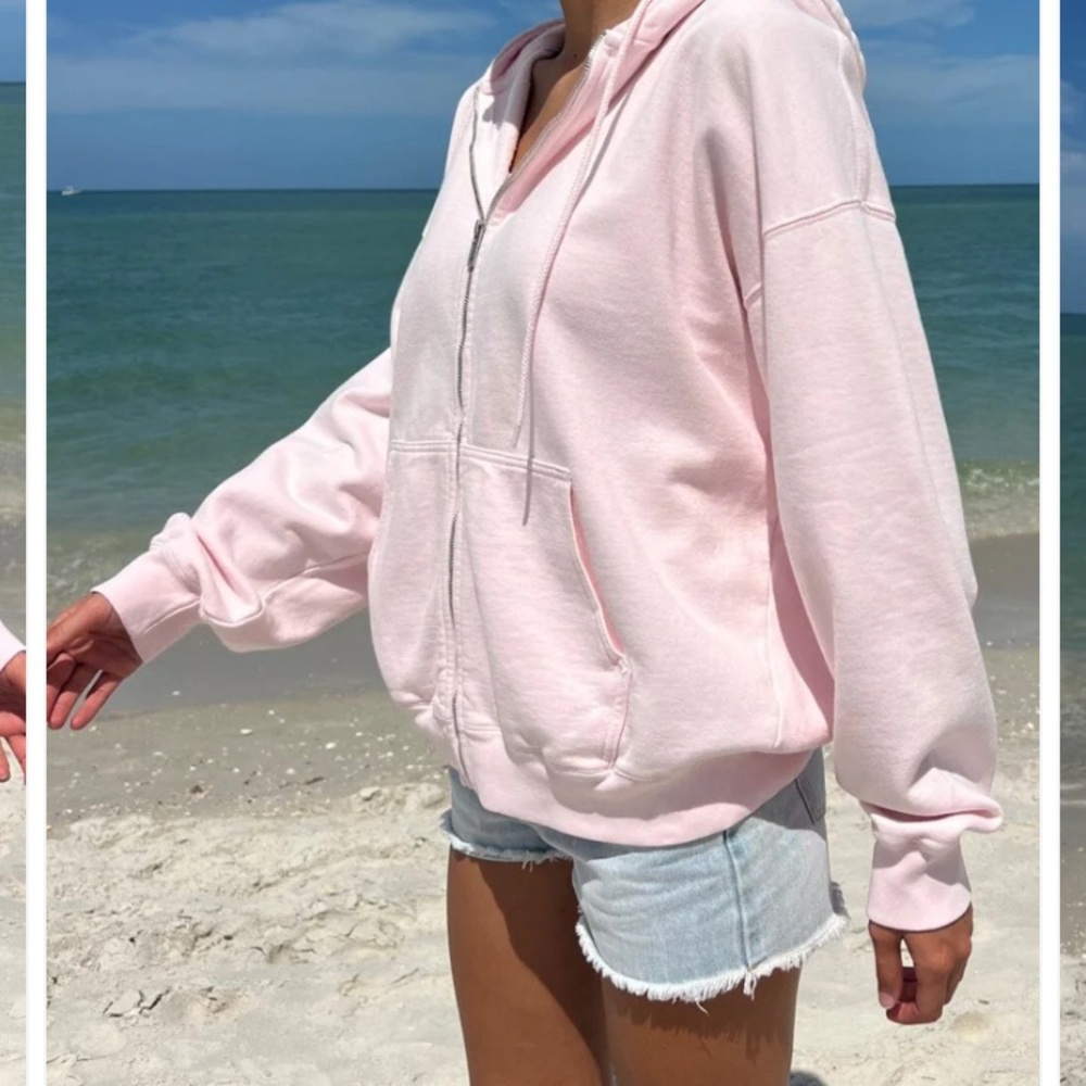 Brandy Melville Christy Zip-Up Gray Hoodie {315} - Picture 13 of 15